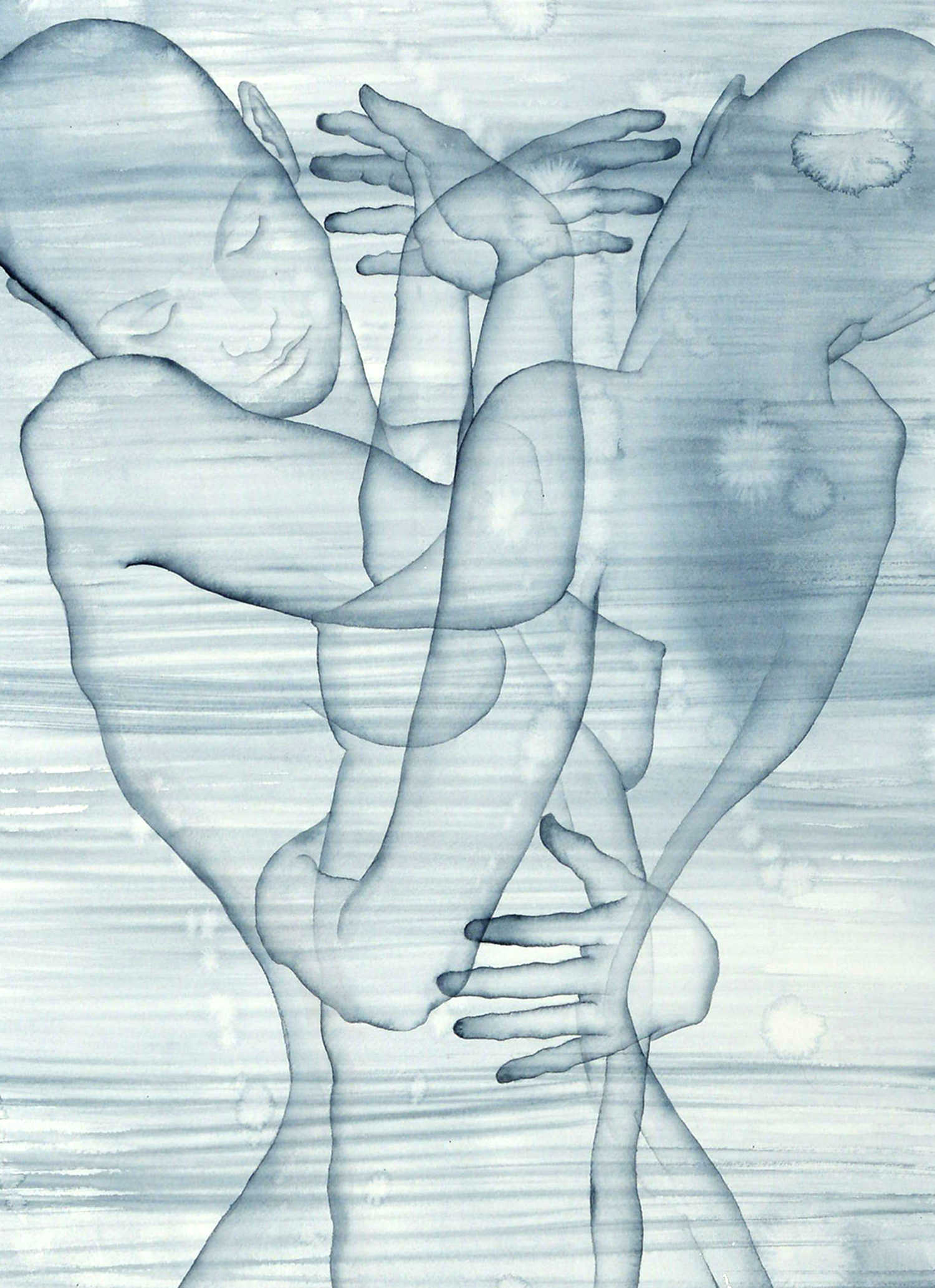 Stefano Bolzano, Corpo e coscienza, acquerello su carta, 48x69 cm, 2020 (dettaglio).