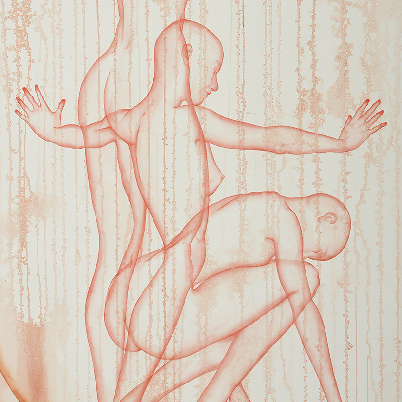Stefano Bolzano, Aura sentimentale, watercolor on paper, 90x145 cm, 2020 (detail).